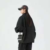 Unisex Jacket Stand Collar Jacket Men's Loose Mechanical Style Outdoor Jacket Coat